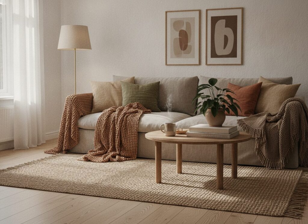 Een aards kleurenpalet brengt rust in Scandinavisch interieur Een aards kleurenpalet brengt rust in Scandinavisch interieur