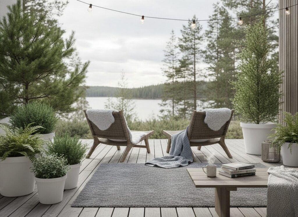 Zo creëer Scandinavisch buitenleven op het terras in noordse stijl Zo creëer Scandinavisch buitenleven op het terras in noordse stijl