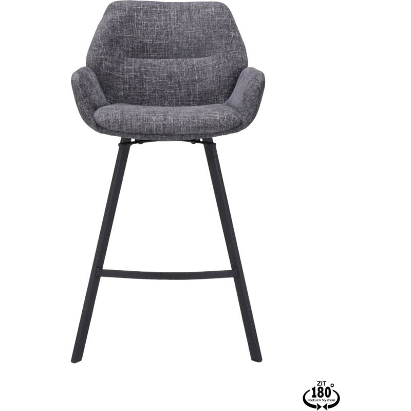 Barstoel Lizz 65cm stof Darkgrey van Trendhopper