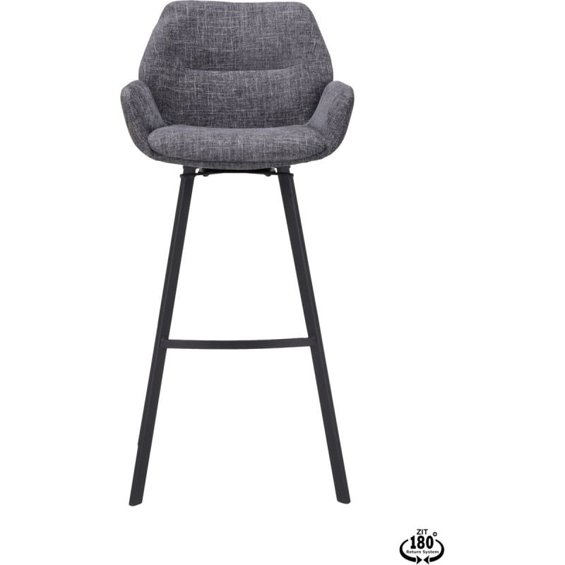 Barstoel Lizz 80cm stof Darkgrey van Trendhopper