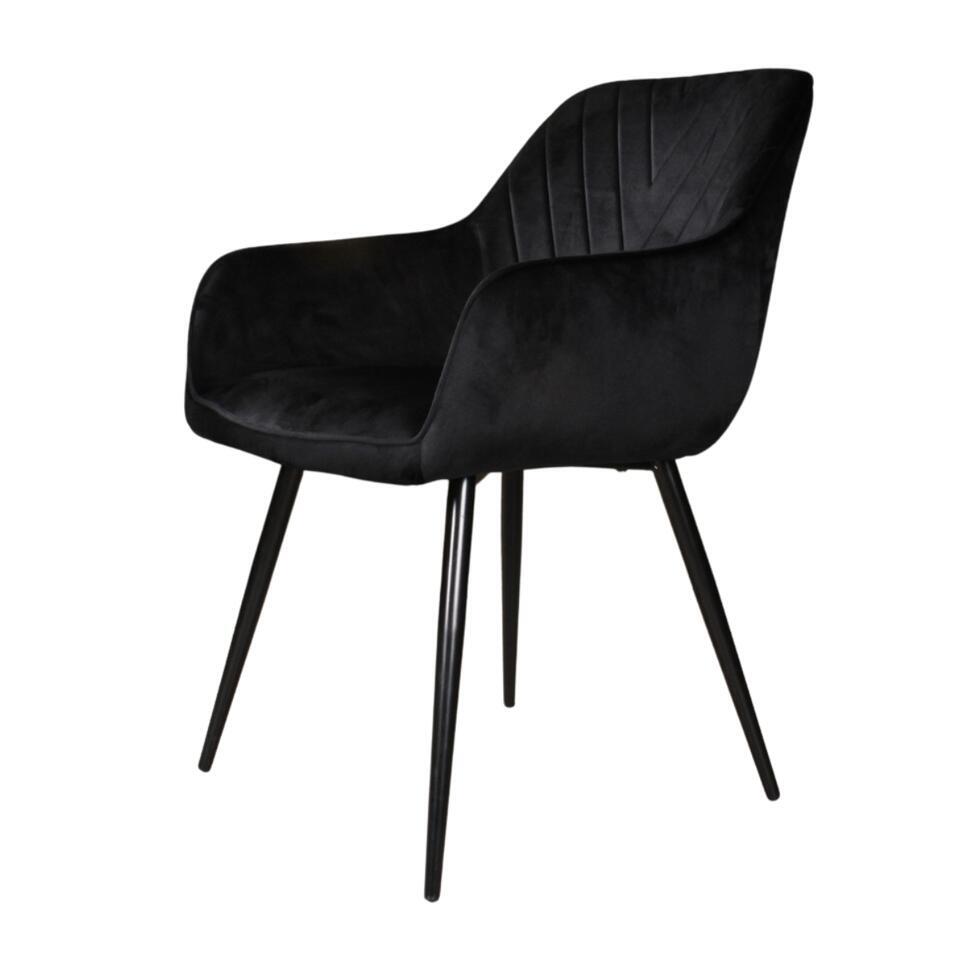 DS4U - Gaby armstoel velvet zwart van Leen Bakker