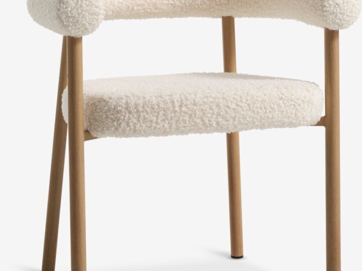 Eetkamerstoel BREUM off-white stof/naturel eiken kleur van JYSK