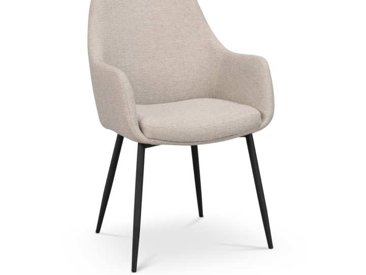 Eetkamerstoel Reily beige zwart onderstel - set van 2 van Loods 5