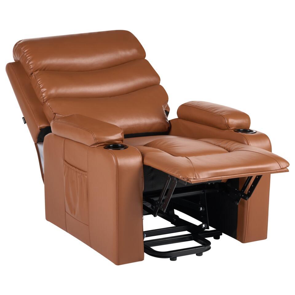 ETER - Relaxfauteuil elektrisch - Bruin - Kunstleer van Leen Bakker
