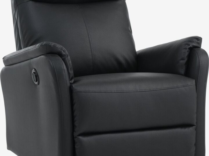 Fauteuil ABILDSKOV elektrisch zwart kunstleer van JYSK
