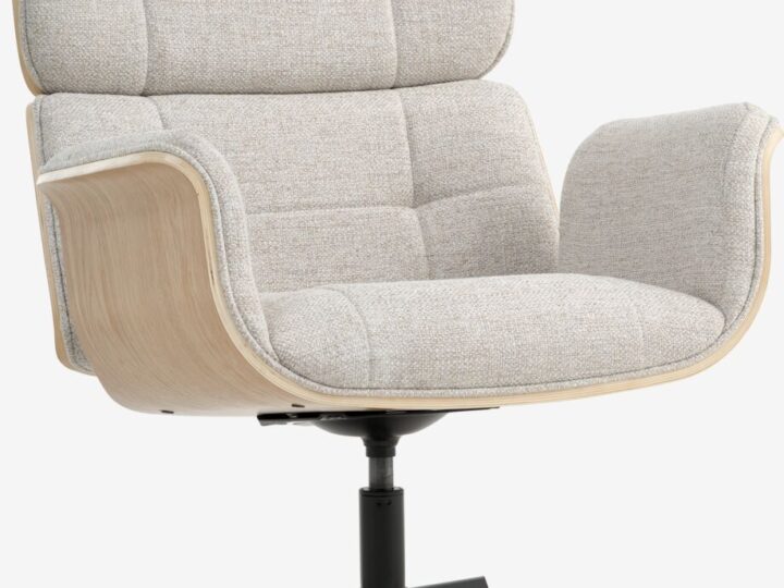 Fauteuil ALLINGE met draaivoet beige stof/zwart van JYSK