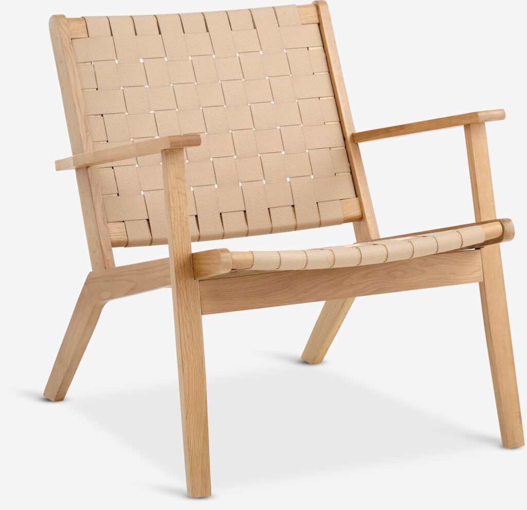Fauteuil VADEHAVET naturel stof/eiken van JYSK