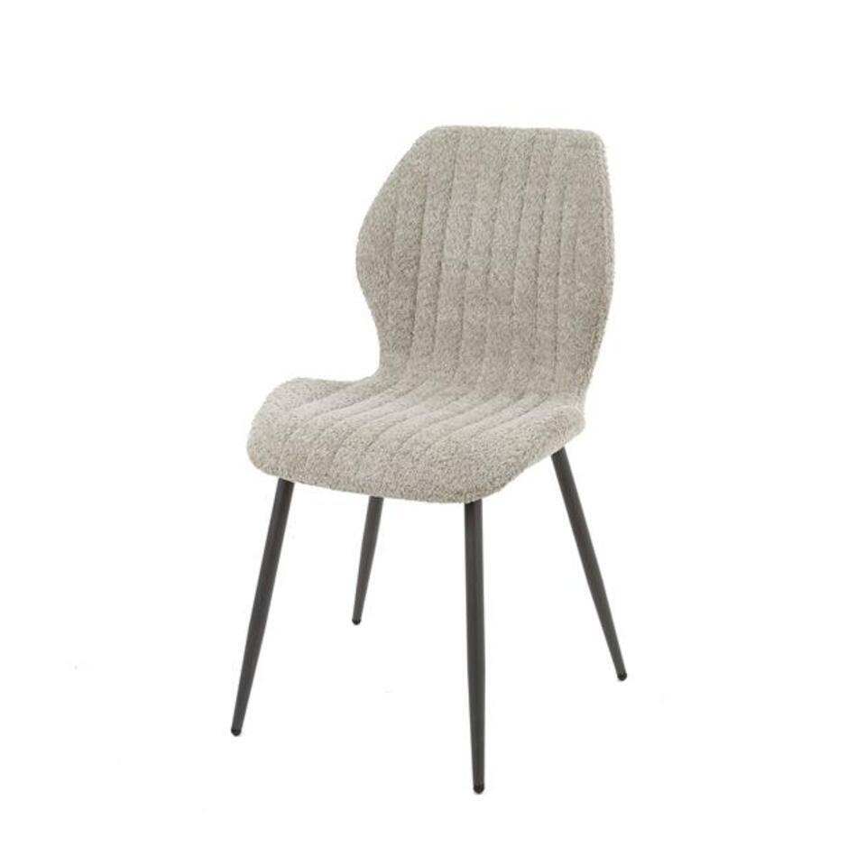 Hoyz - Stoel Len - Boucle - Zandkleur - 4 Stuks van Leen Bakker