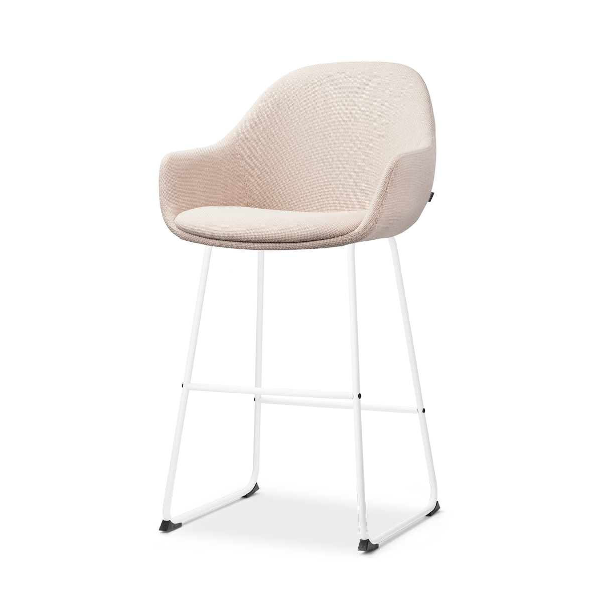 Nino-Mae barkruk beige - wit onderstel - 65 cm van Loods 5