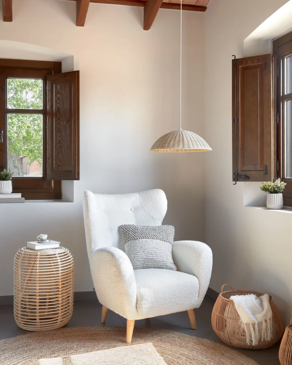 Patio Fauteuil Wit Bouclé van fonQ