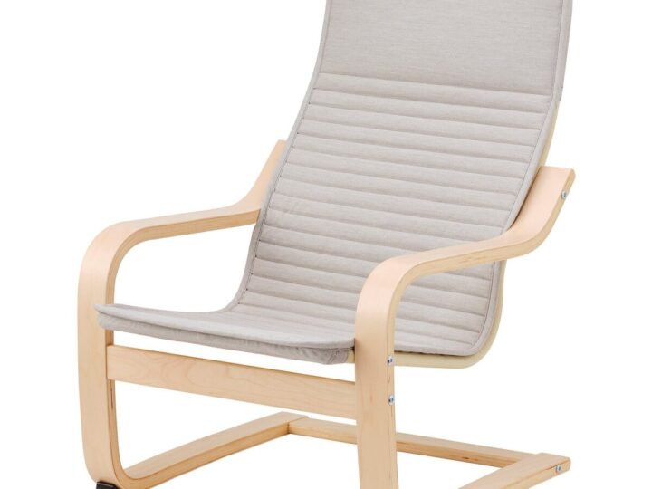 POÄNG Kinderfauteuil - berkenfineer/Knisa lichtbeige van IKEA