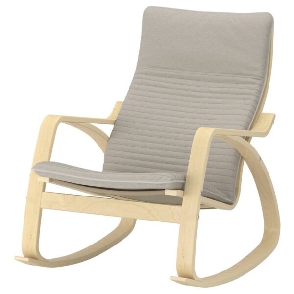 POÄNG Schommelstoel - berkenfineer/Knisa lichtbeige van IKEA