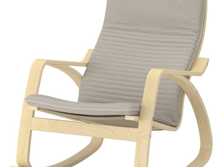POÄNG Schommelstoel - berkenfineer/Knisa lichtbeige van IKEA