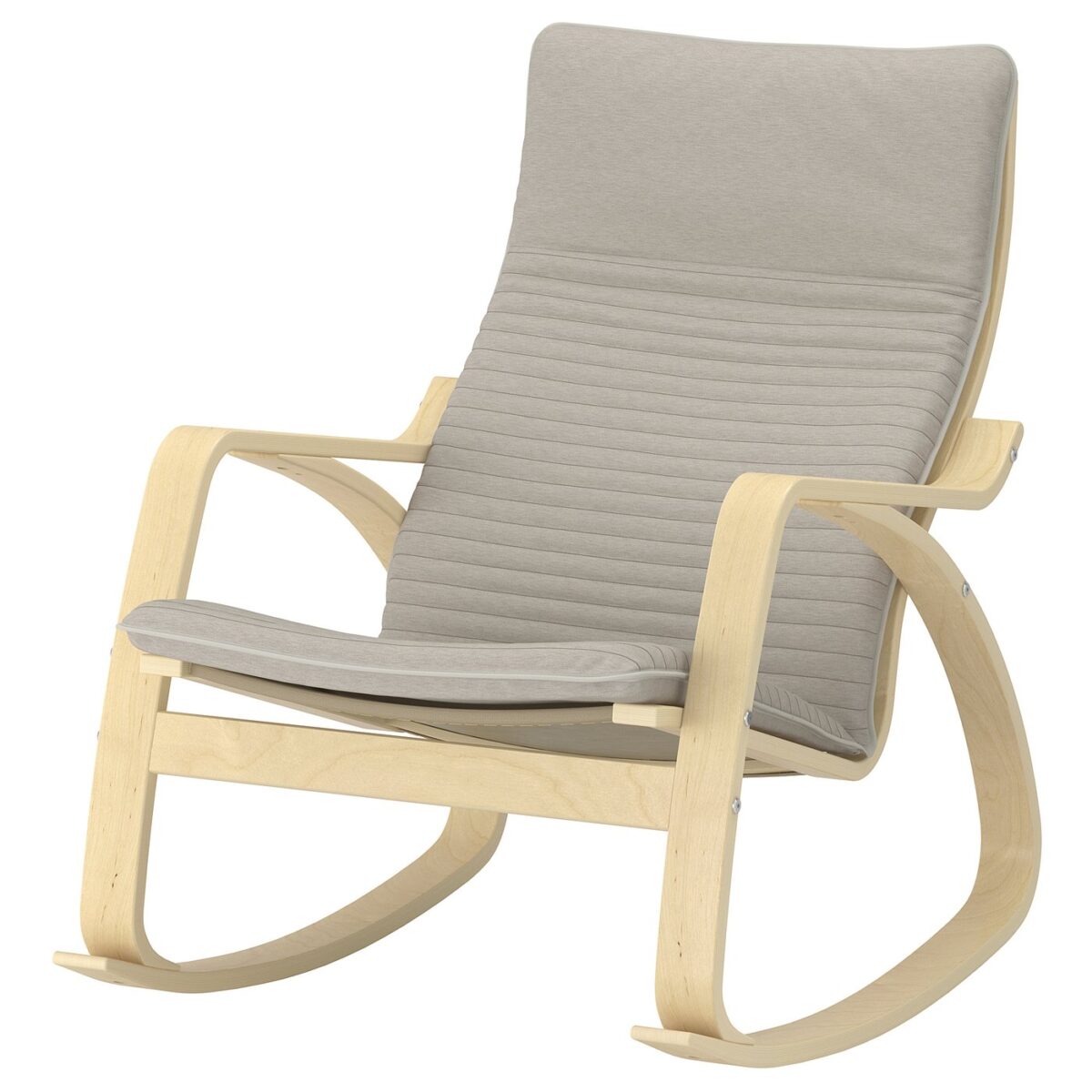POÄNG Schommelstoel - berkenfineer/Knisa lichtbeige van IKEA