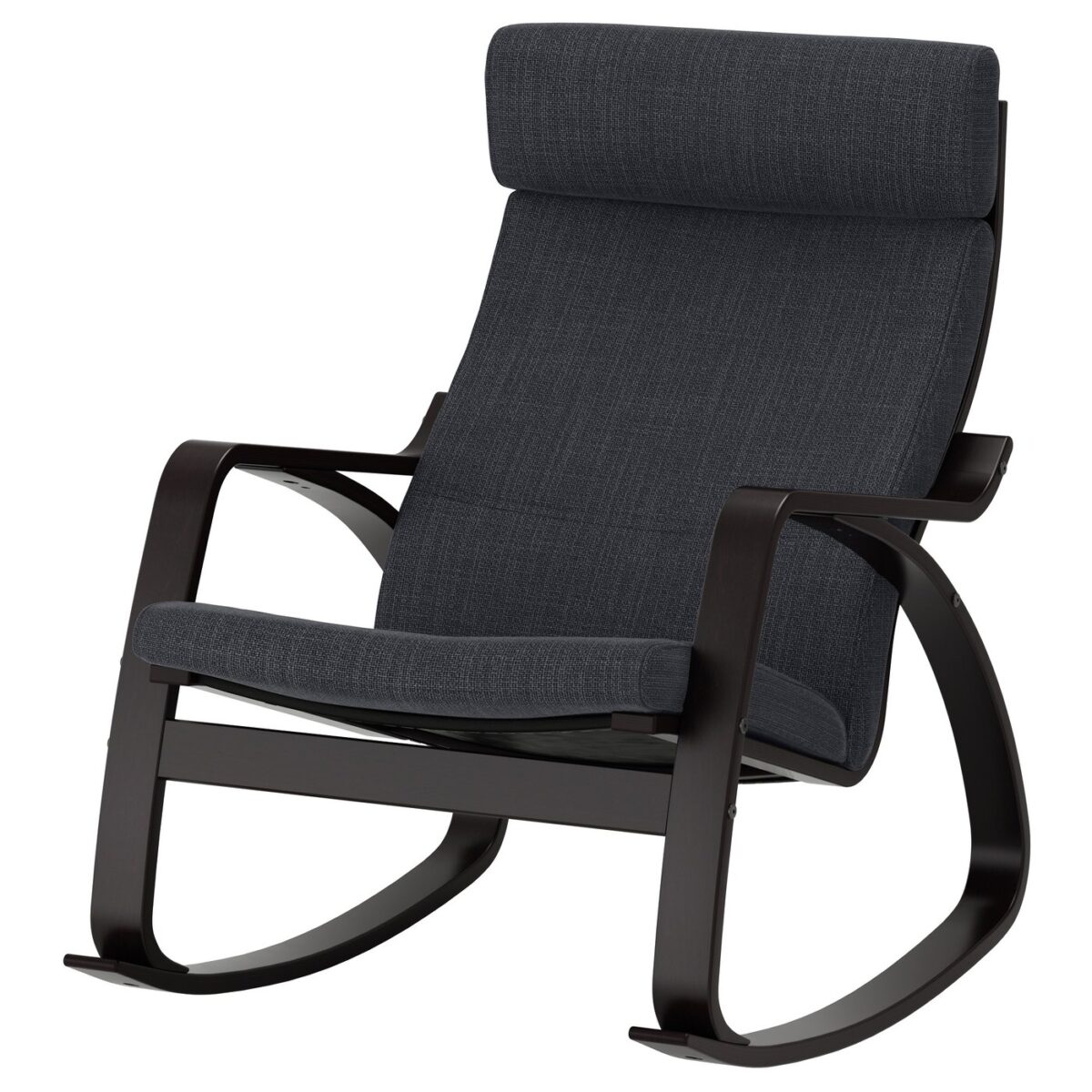 POÄNG Schommelstoel - zwartbruin/Hillared antraciet van IKEA