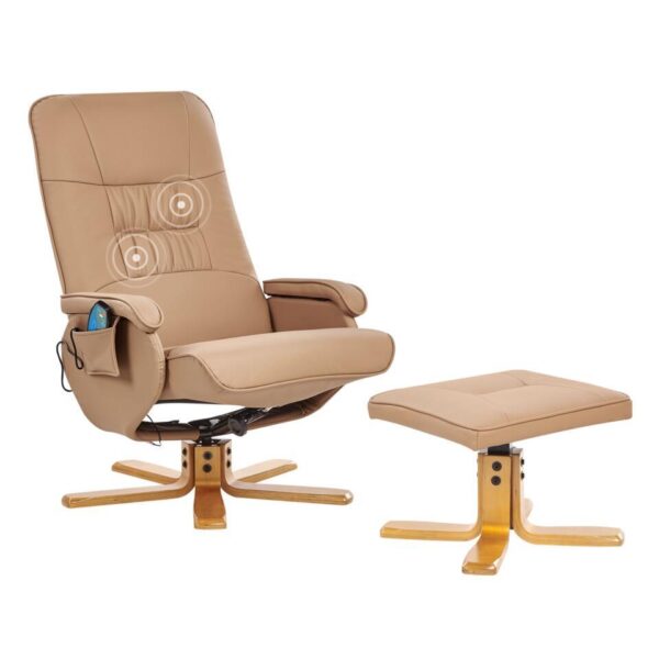 RELAXPRO - Relaxfauteuil met voetenbank - Lichtbruin - Kunstleer van Leen Bakker