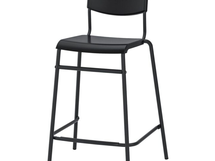STIG Barkruk met rugleuning - bladhoogte zwart/zwart 63 cm van IKEA