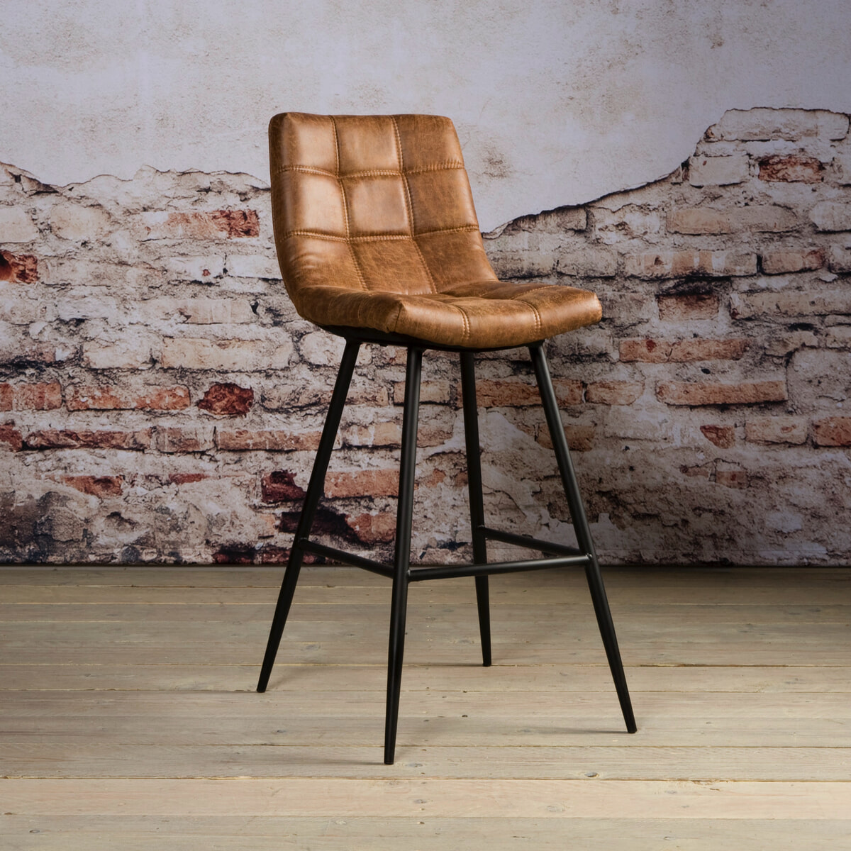 Tower Living Barkruk 'Navarra' Lederlook (zithoogte 75cm) van Sohome