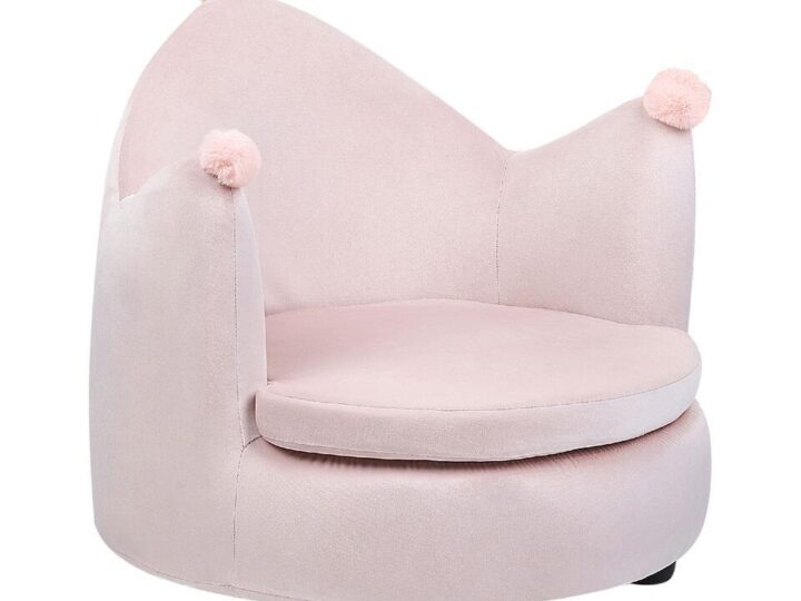 VEGA - Kinderstoel - Roze - Fluweel van Leen Bakker